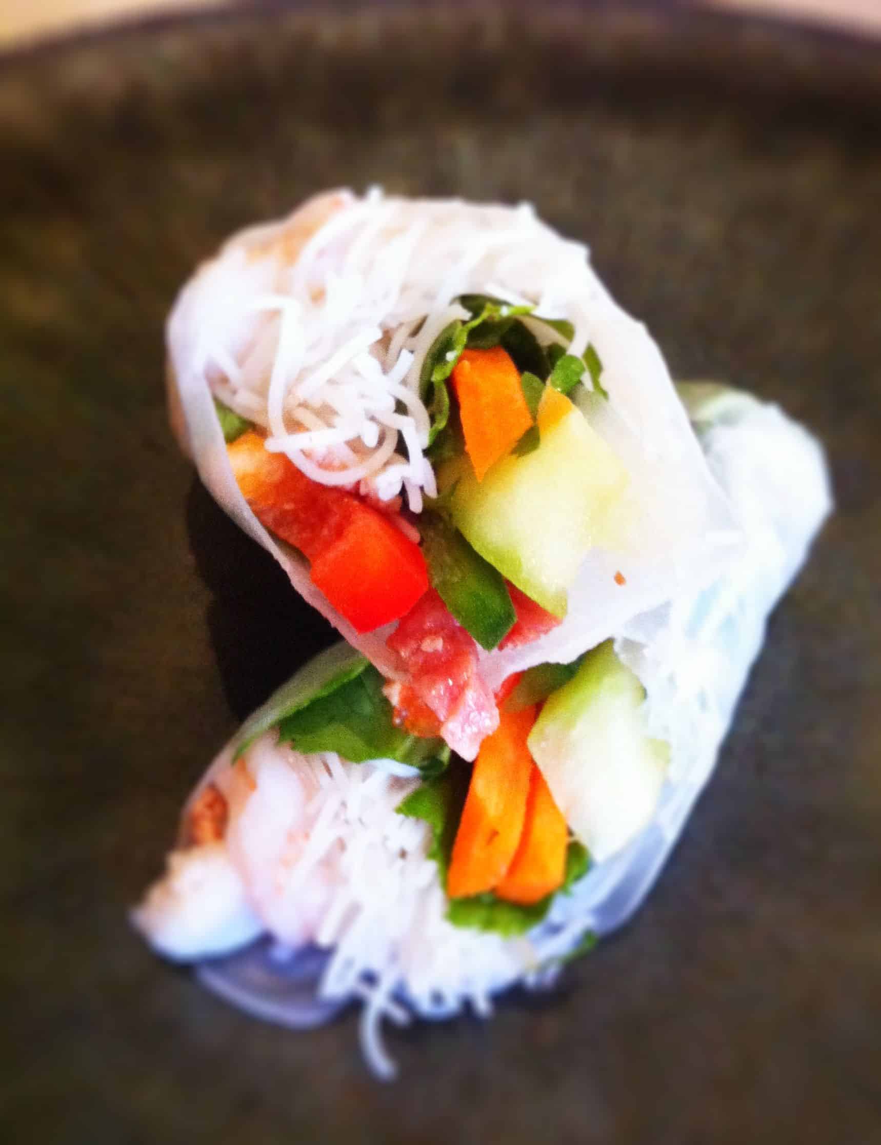 Veggie Spring Rolls with Cashew Dipping Sauce